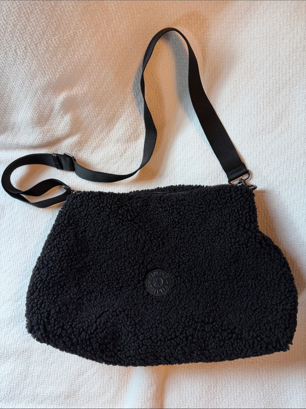 Kipling Black Sherpa Crossbody Bag